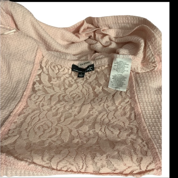 XLC pink Lace Cotton Blouse Size LG - Picture 9 of 11